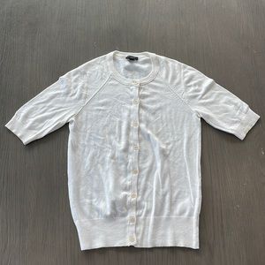 Ann Taylor half sleeve cardigan - white size xxs